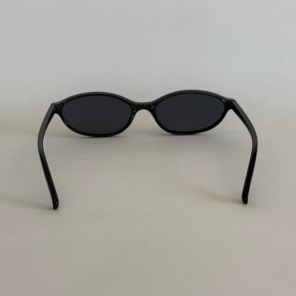 Y2K Black Cat Eye Sunglasses Black Lens Unisex Retro Streetwear UVA UVB - Picture 5 of 8